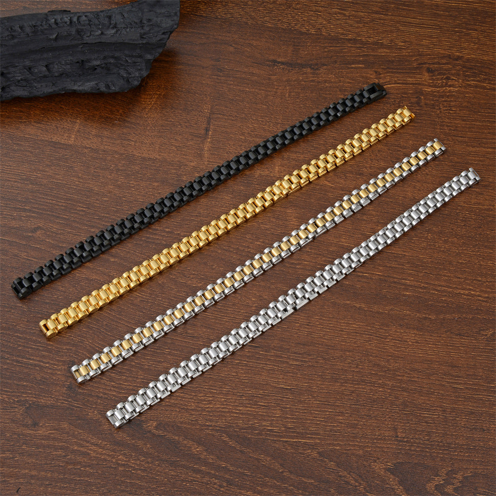 Wholesale Bending Bands 15mm Stainless Steel Men's Men's Merbers Bracelet